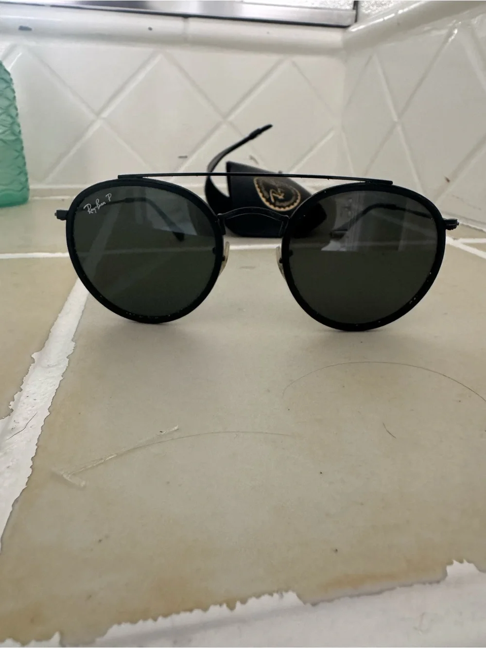 RayBan Round Double Bridge Polarized Sunglasses